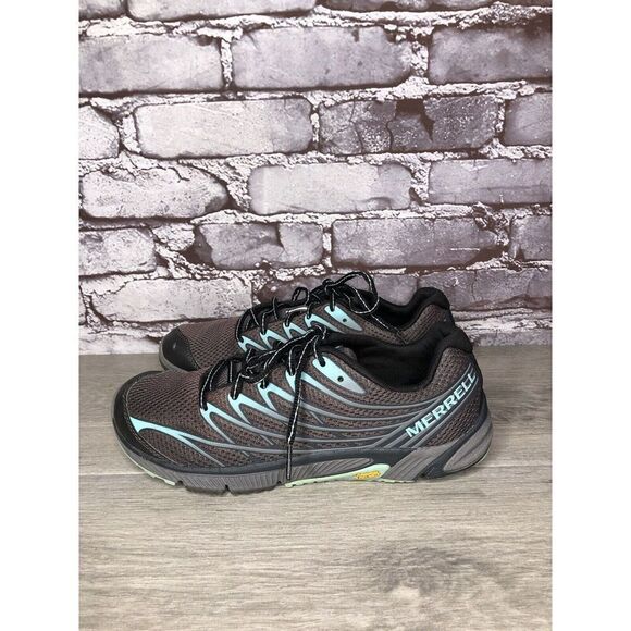 MERRELL Adventurine Black Aqua Mesh Lace Up Running Shoes Women Sz 8.5M US/39EU - Picture 1 of 16